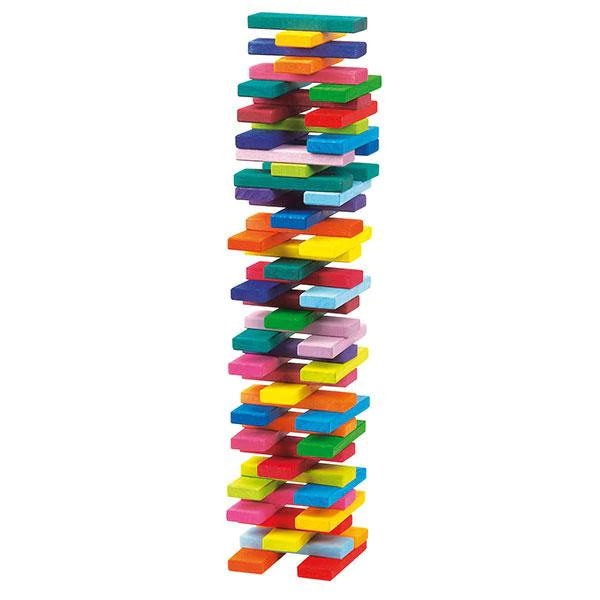 NIC Toys Glueckskaefer Building Slats Tower 60 Pieces