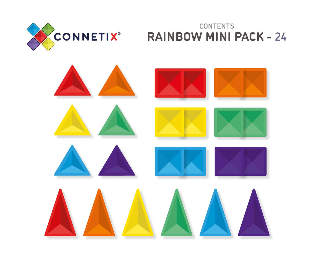 >CONNETIX Rainbow Tiles - 24 Pieces Mini Pack