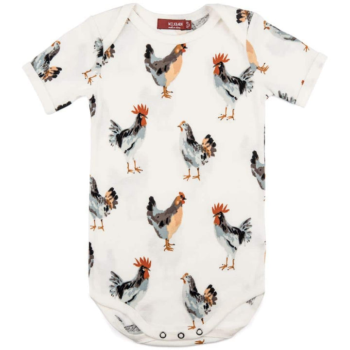 Milkbarn 31099 Baby Chicken Organic Cotton Short Sleeve One Piece