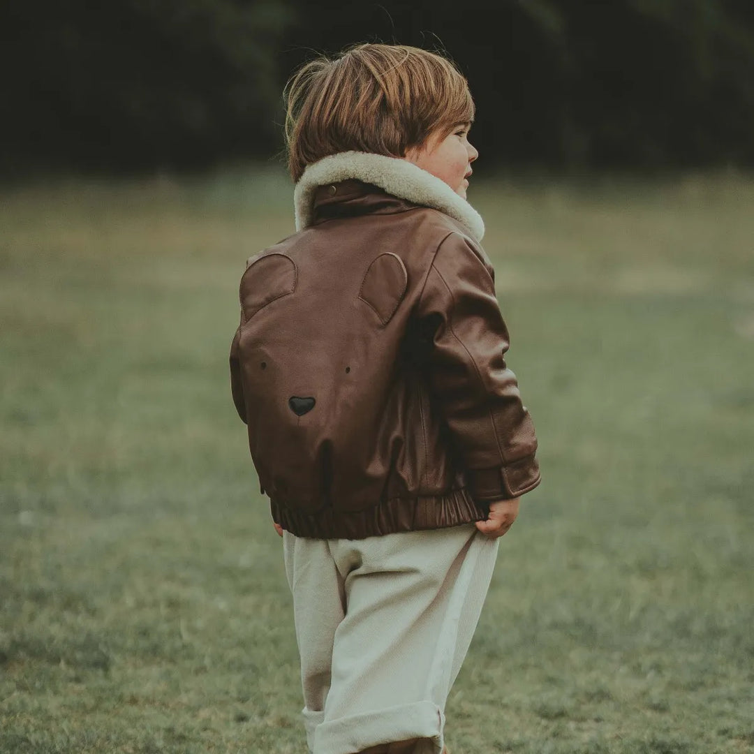Donsje Kids Yuki Leather Jacket - Bear