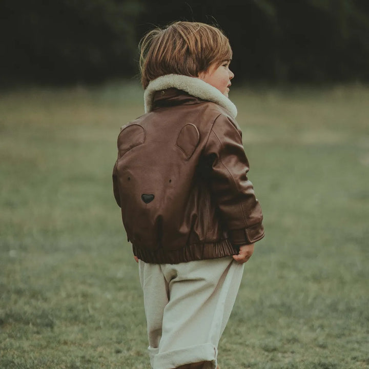 Donsje Kids Yuki Leather Jacket - Bear