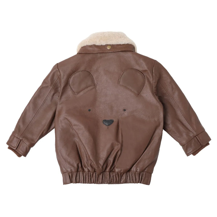 Donsje Kids Yuki Leather Jacket - Bear