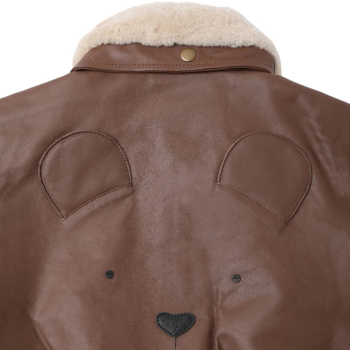 Donsje Kids Yuki Leather Jacket - Bear