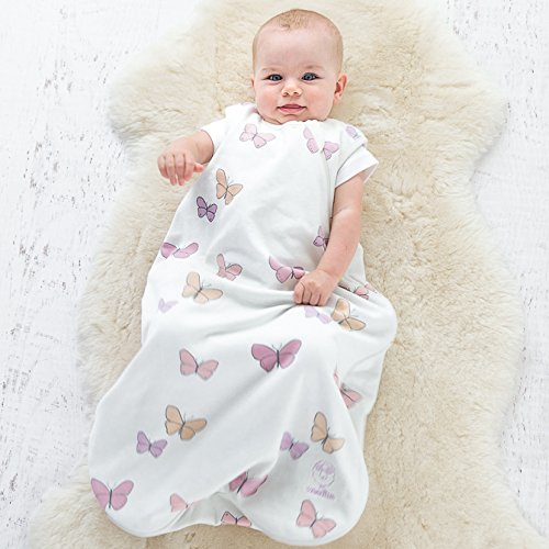 >Woolino 4 Season CLASSIC Merino Wool &amp; Organic Cotton Baby Sleep Bag - Butterfly