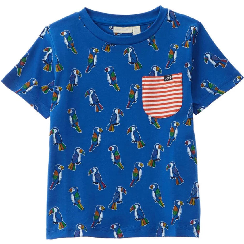Jojo Maman Bebe Kids Toucan & Parrot T-Shirt - Cobalt