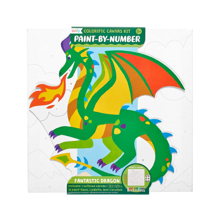 OOLY Colorific Canvas Paint by Number Kit - Fantastic Dragon