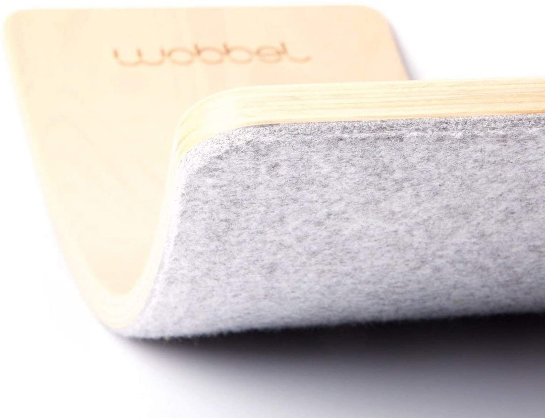 Wobbel STARTER Transparent Lacquer Balance Board - Gray Felt