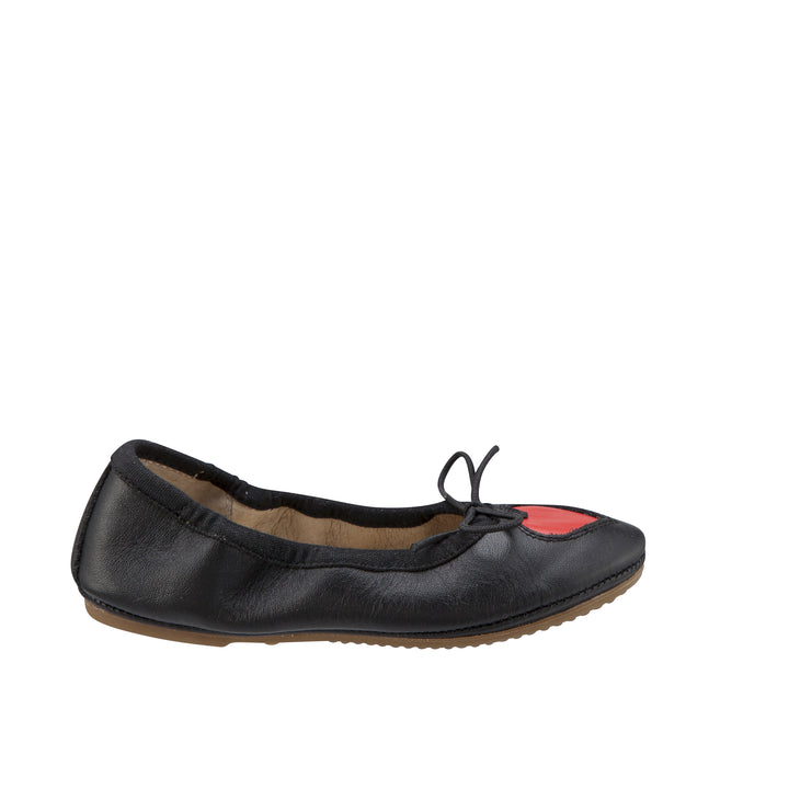 Old Soles Kids Girl Cruise Love Ballet Flat in Black / Bright Red