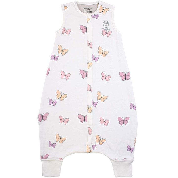>Woolino Merino Wool 4 Season Baby Sleep Bag with FEET opening - Butterfly