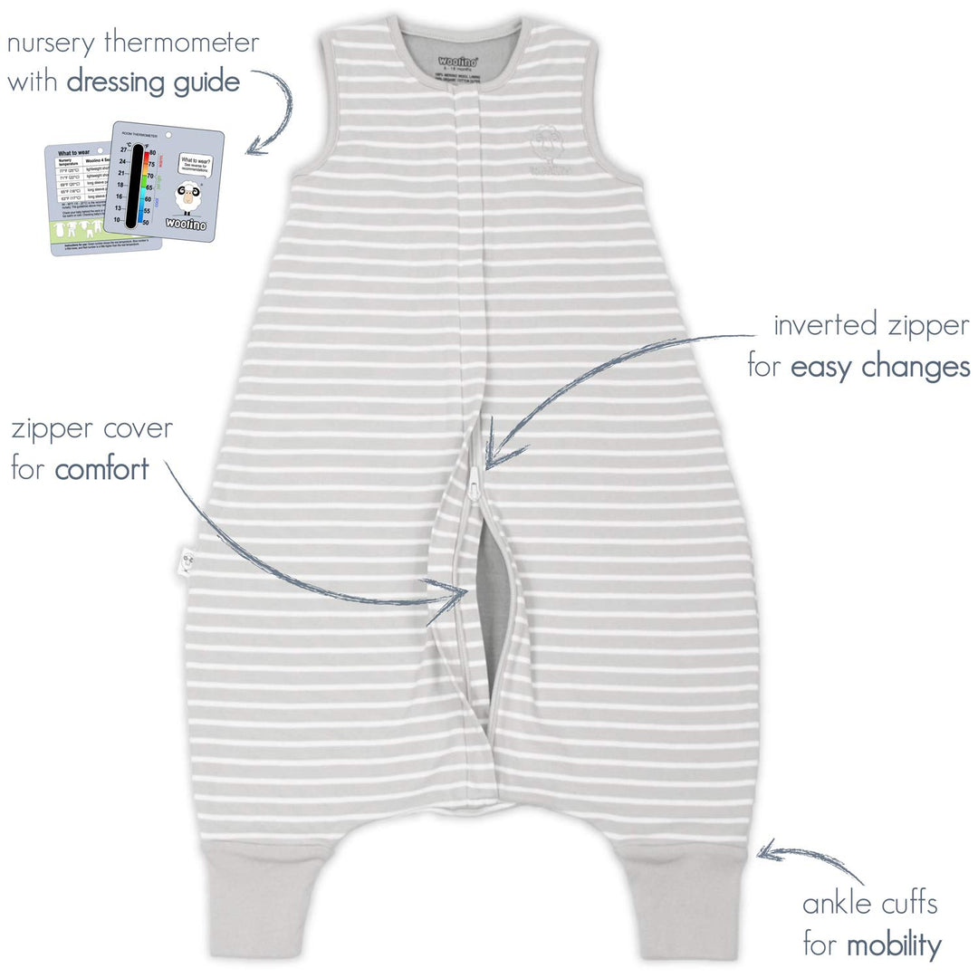 >Woolino Merino Wool 4 Season Baby Sleep Bag with FEET opening - Panda