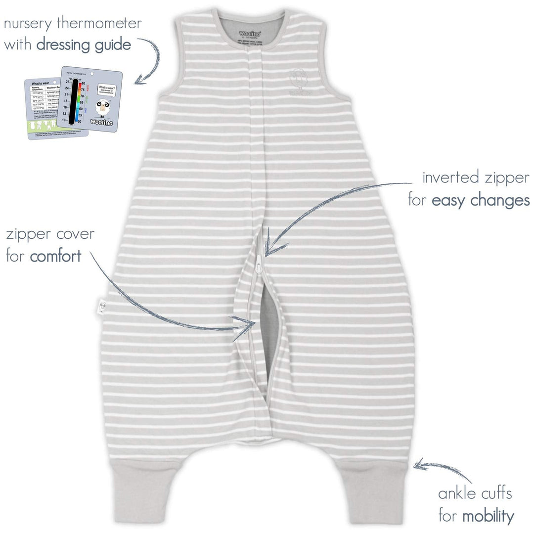 Woolino Merino Wool 4 Season Baby Sleep Bag with FEET opening in Navy Blue