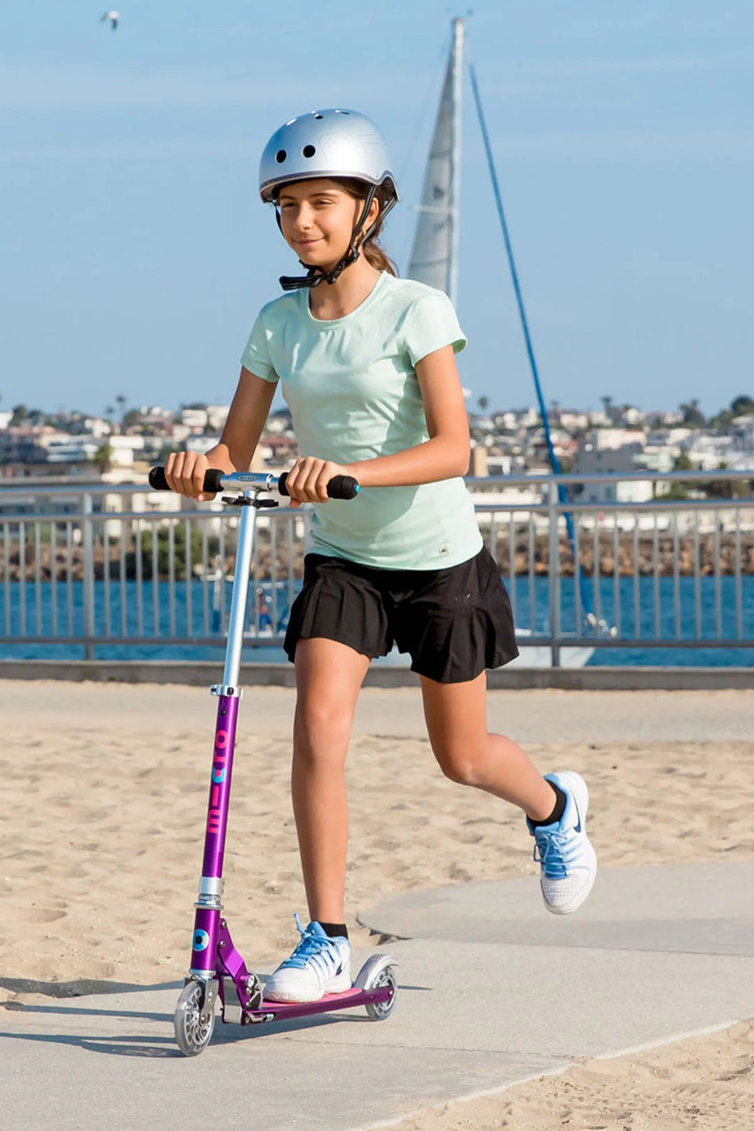 Micro Kickboard Adult / Teen Sprite LED Scooter - Purple Stripe
