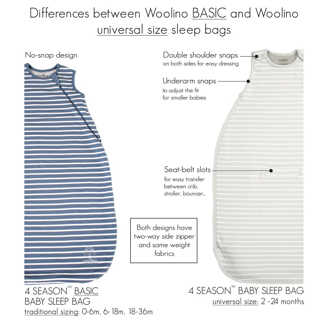 >Woolino 4 Season CLASSIC Merino Wool &amp; Organic Cotton Baby Sleep Bag - Butterfly
