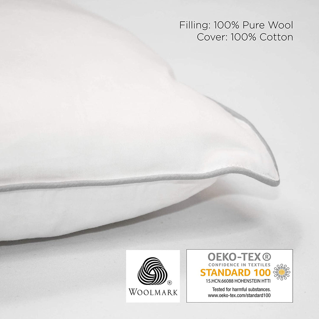 >Woolino Wool All Natural Kids Toddler Pillow - Machine Washable 14"x19"