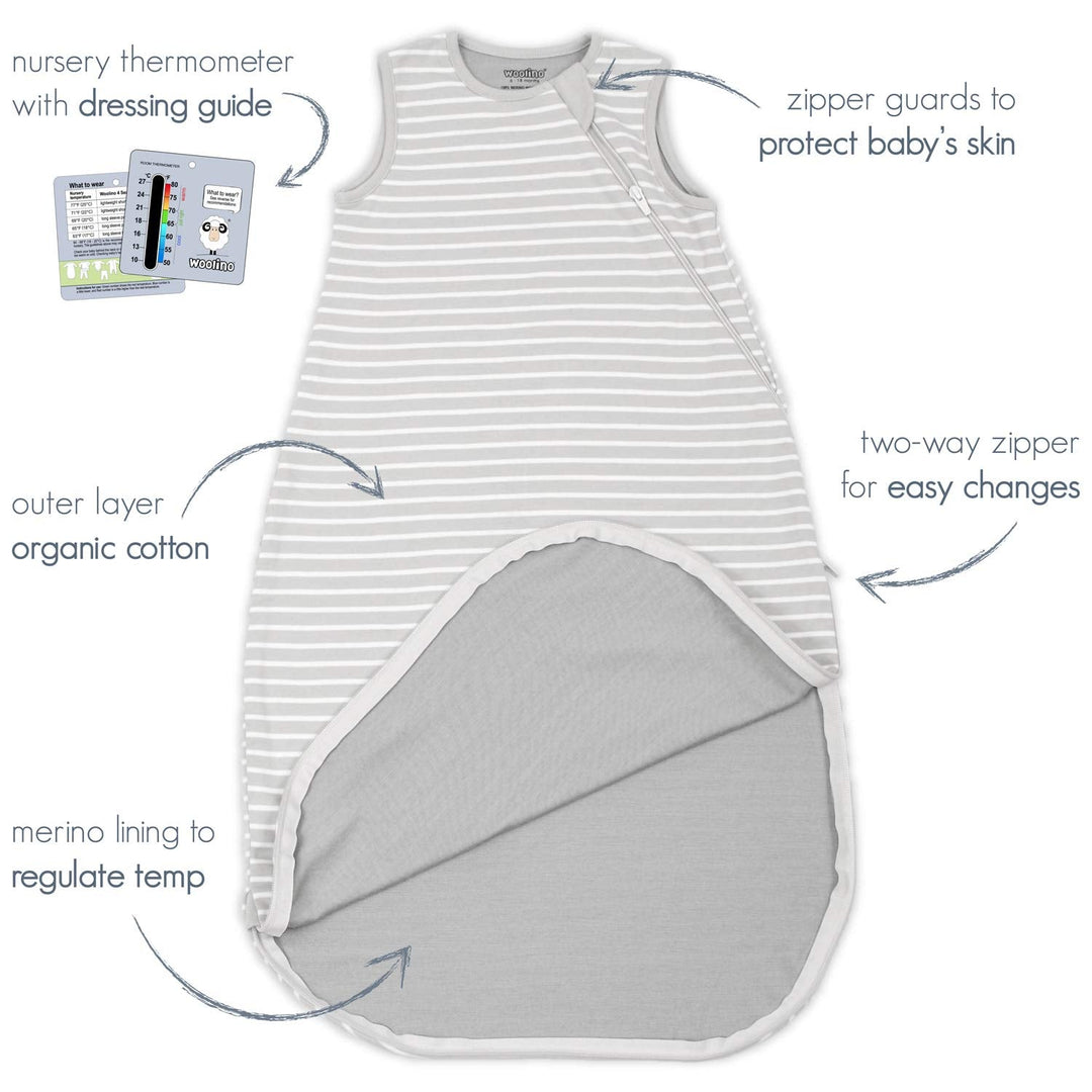 Woolino 4 Season BASIC Merino Wool Baby Sleep Bag - Panda