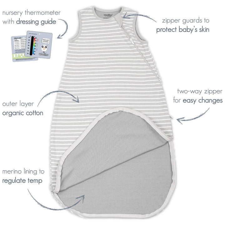 Woolino 4 Season BASIC Merino Wool Baby Sleep Bag - Panda