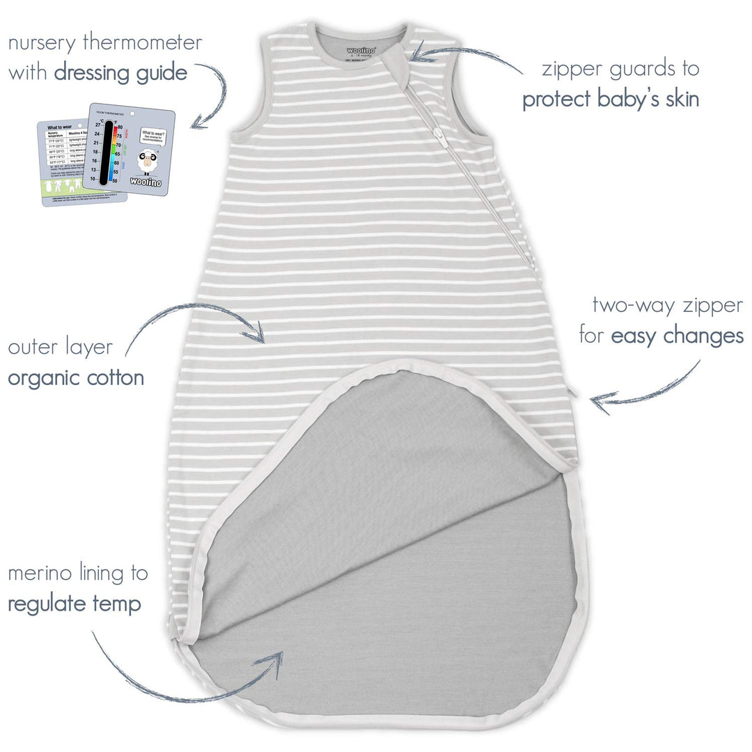 >Woolino 4 Season CLASSIC Merino Wool &amp; Organic Cotton Baby Sleep Bag - Butterfly