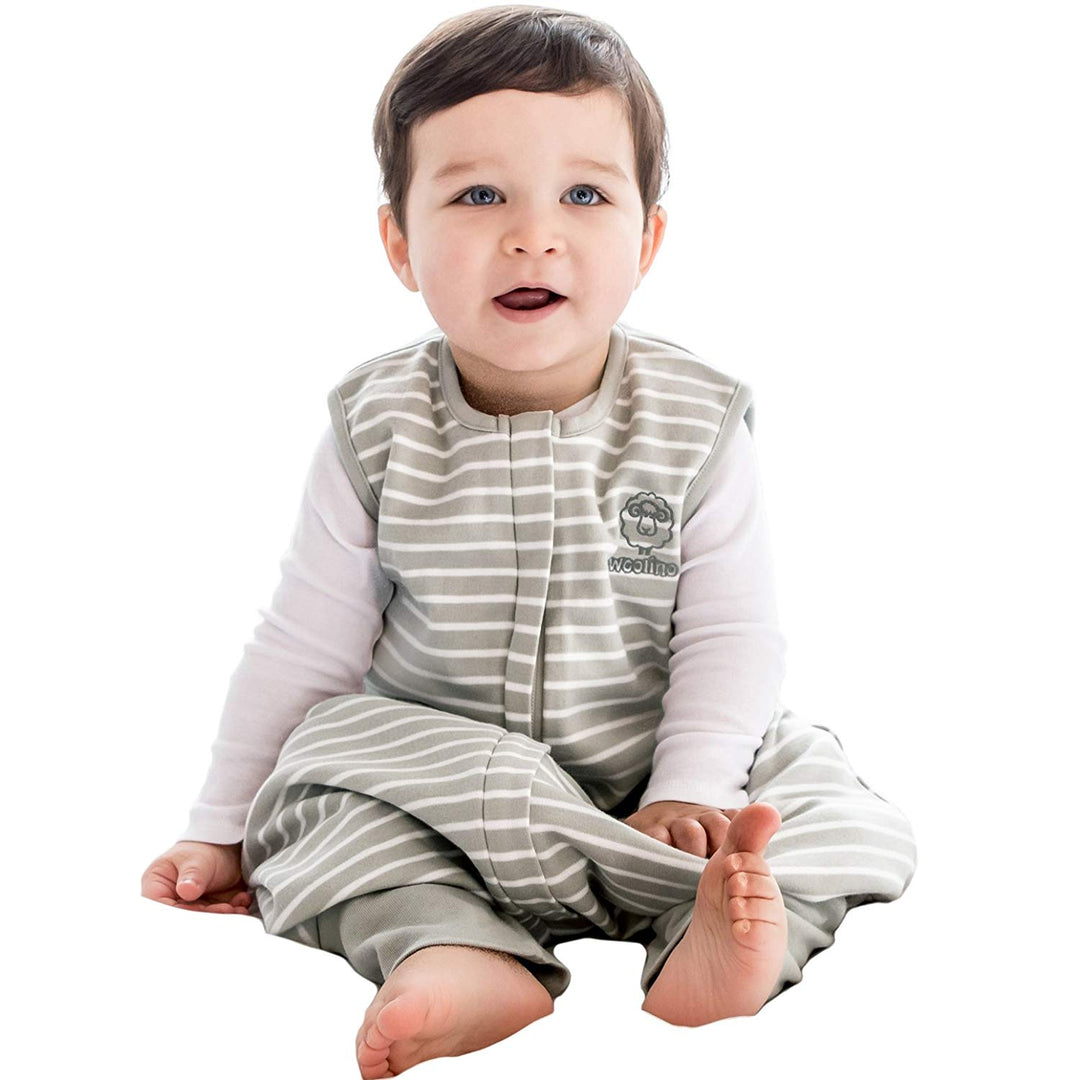 >Woolino Merino Wool 4 Season Baby Sleep Bag with FEET opening - Birch Gray