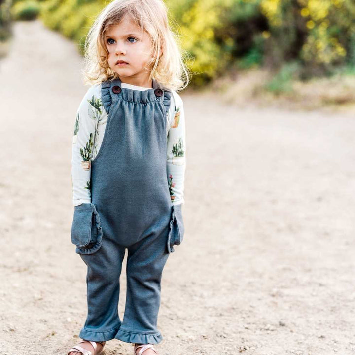 Milkbarn Baby Rust Pinstripe Ruffle Overall