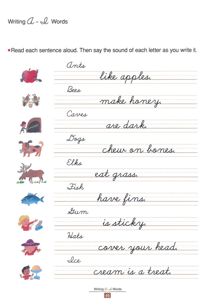 >KUMON Grade 1-3 My Book of Cusive Writing Words Age 6-8