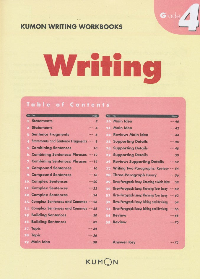 >KUMON Grade 4 Writing Age 8-12