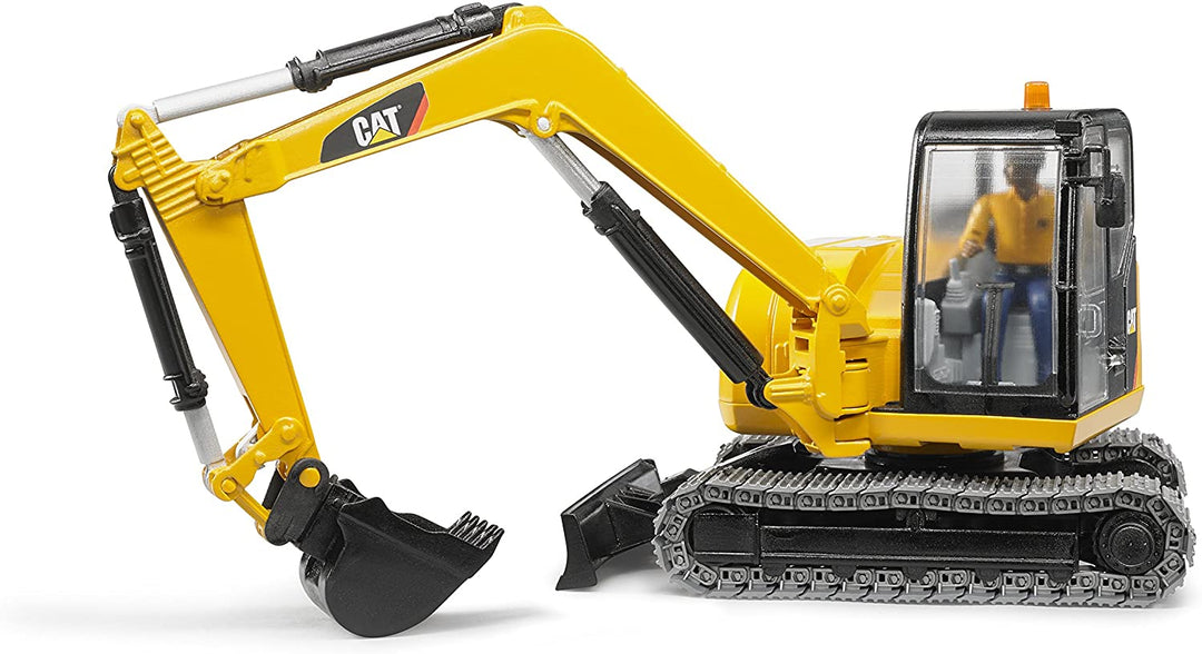 >Bruder 02467 Cat Mini Excavator with a Worker 16.1 x 6.4 x 7.1 inch