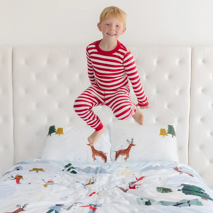 Rookie Humans Kids Bedding Set Holiday Themed: Snowy Days