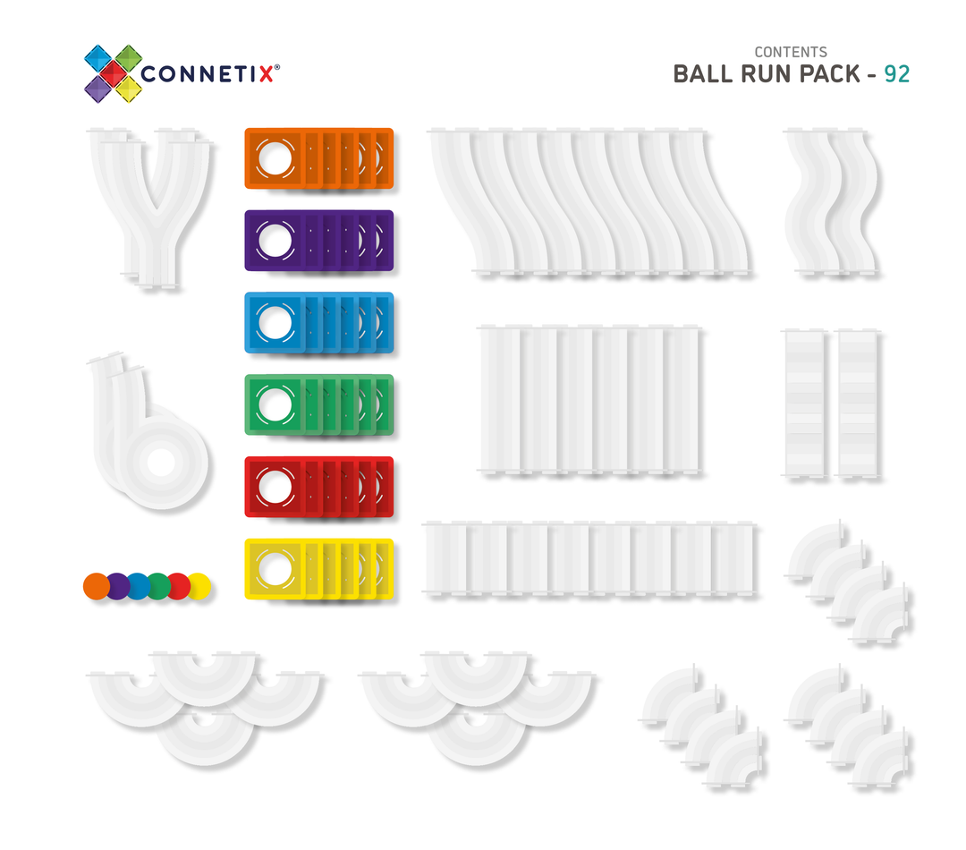 >CONNETIX Rainbow Tiles - 92 Pieces Ball Run