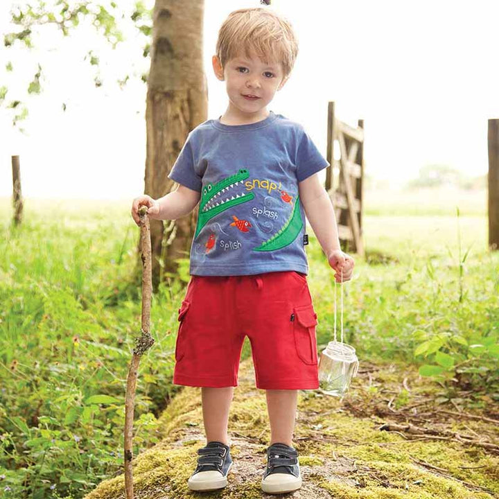 Jojo Maman Bebe Jersey Cargo Shorts Red