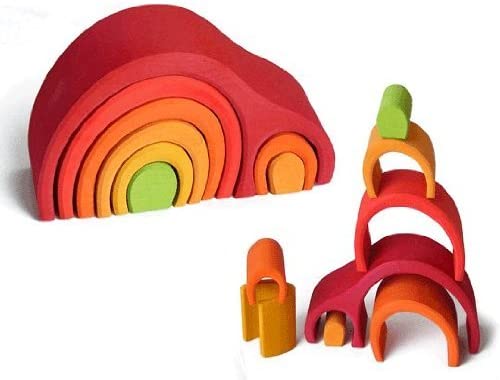 NIC Toys Glueckskaefer Arch House Building Set 8 pcs - Red