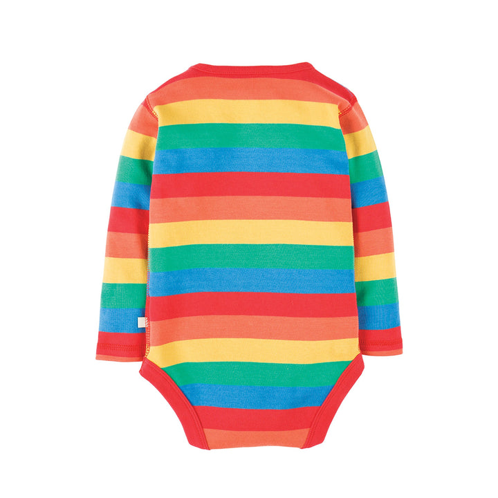 Frugi Baby Organic Cotton Rainbow Stripe Long Sleeve Bodysuit