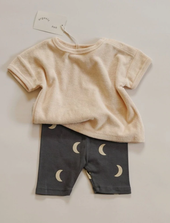 Organic Zoo Kids Bike Shorts Pebble Moons - Navy Midnight