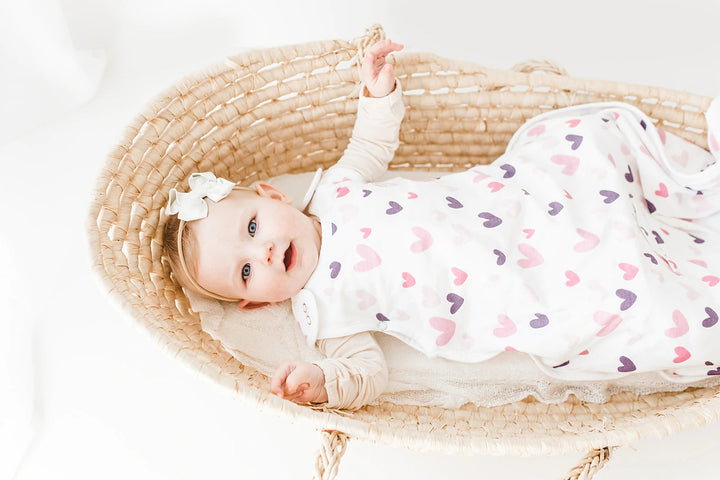 Woolino Ecolino Adjustable Baby Sleep Bag - Hearts