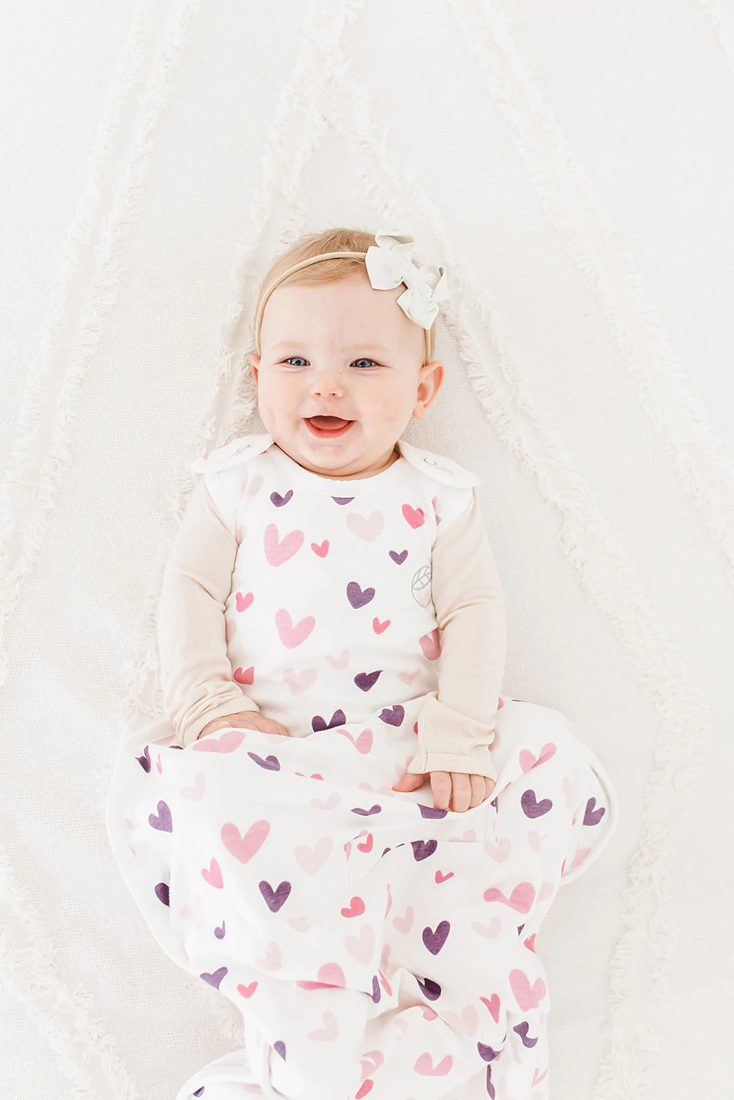 Woolino Ecolino Adjustable Baby Sleep Bag - Hearts