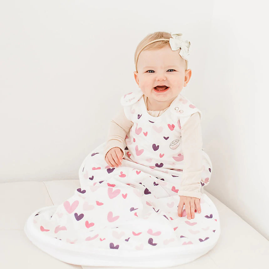 Woolino Ecolino Adjustable Baby Sleep Bag - Hearts