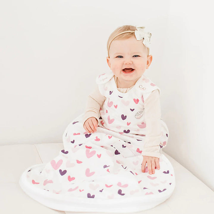 Woolino Ecolino Adjustable Baby Sleep Bag - Hearts