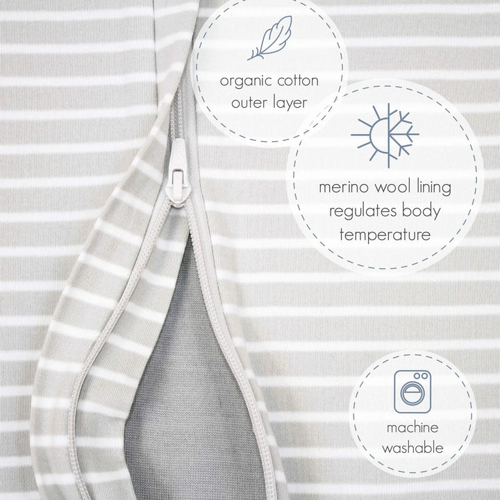 Woolino Merino Wool 4 Season Baby Sleep Bag with FEET opening - Teddy Bear