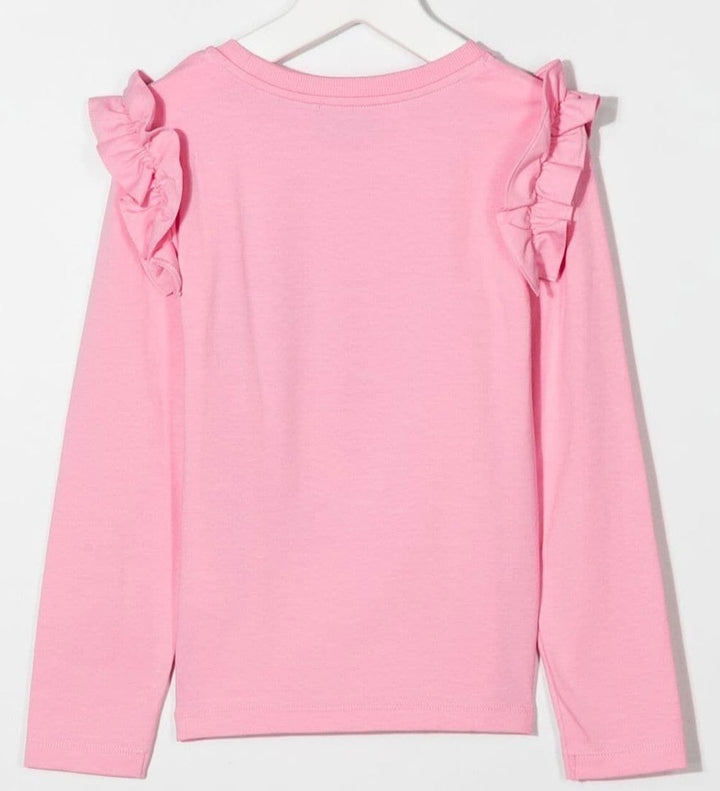 Moschino Girl RUFFLE Long Sleeve Tee - Sweet Pink