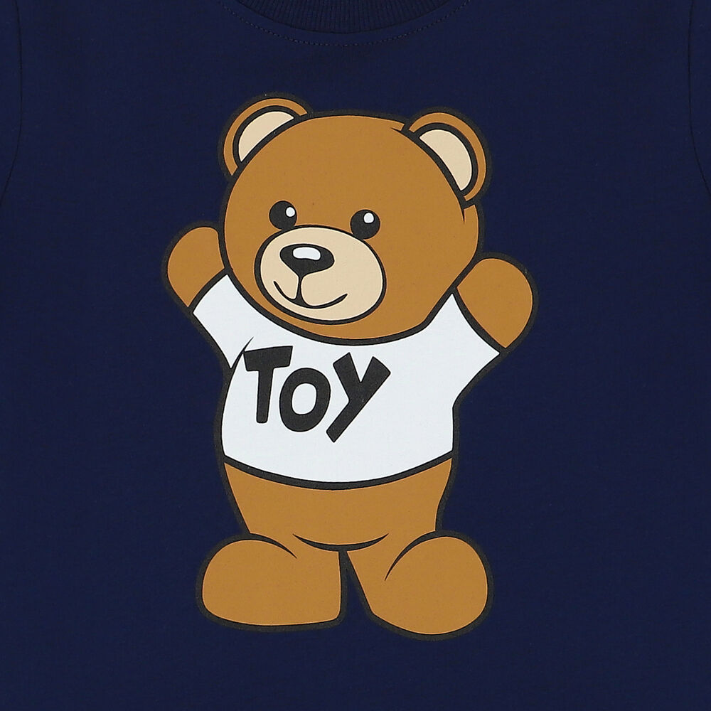 Moschino Kids Teddy Bear Logo T-Shirt - Navy Blue