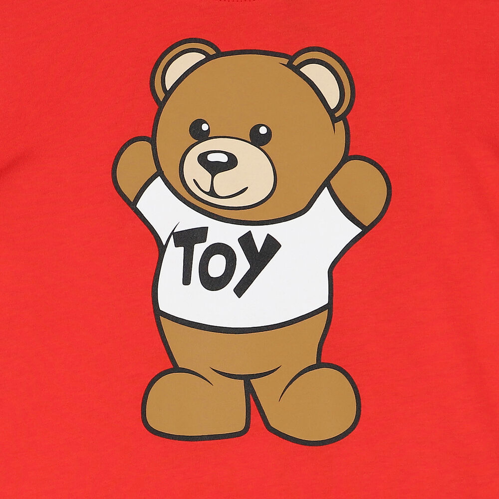 Moschino Kids Teddy Bear Logo T-Shirt - Red