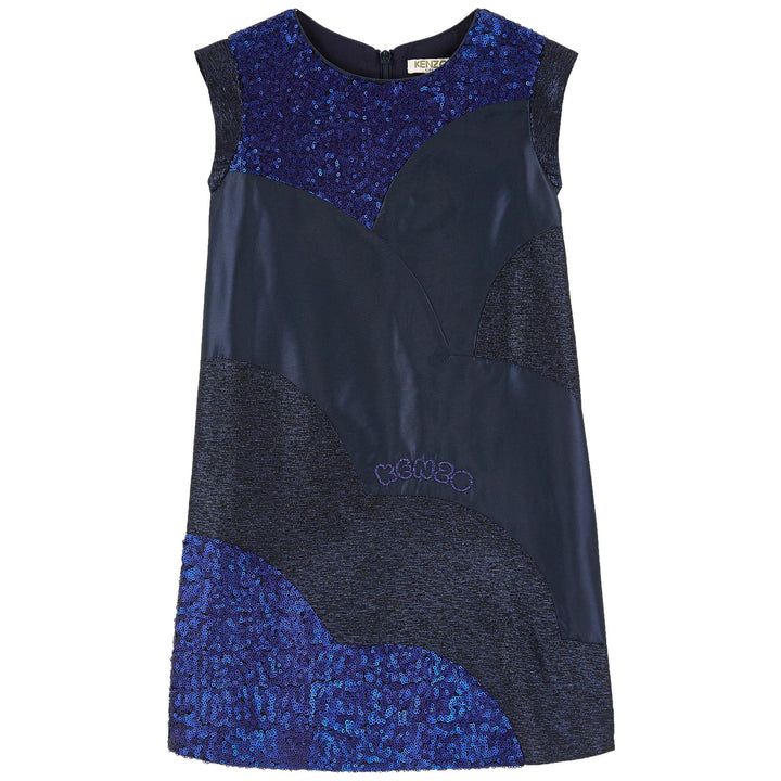 Kenzo Kids Girl Sleeveless Dress in Dark Blue