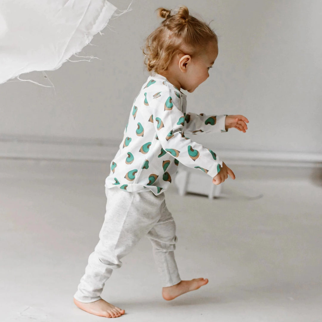 Nest Designs Kids Bamboo Organic Cotton Two-Piece PJ Set - A Quail Tale