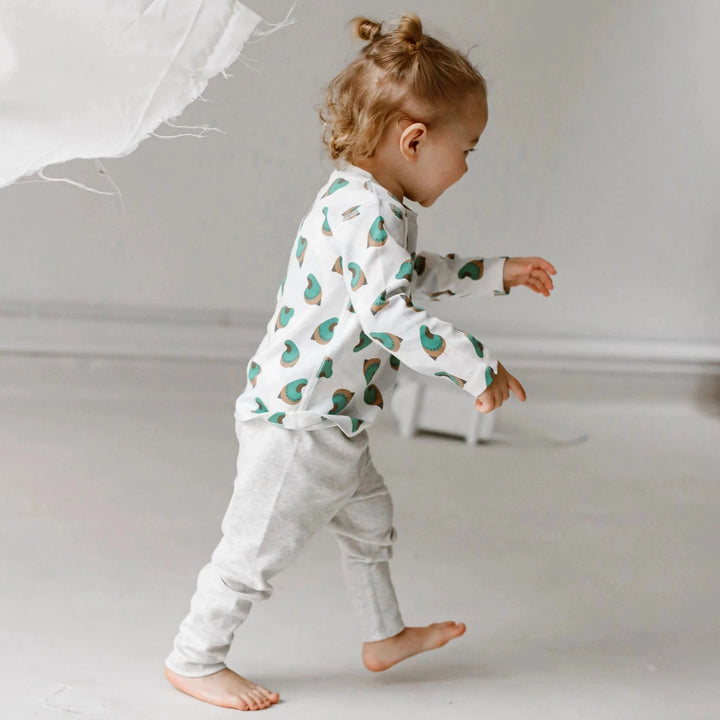 Nest Designs Kids Bamboo Organic Cotton Two-Piece PJ Set - A Quail Tale