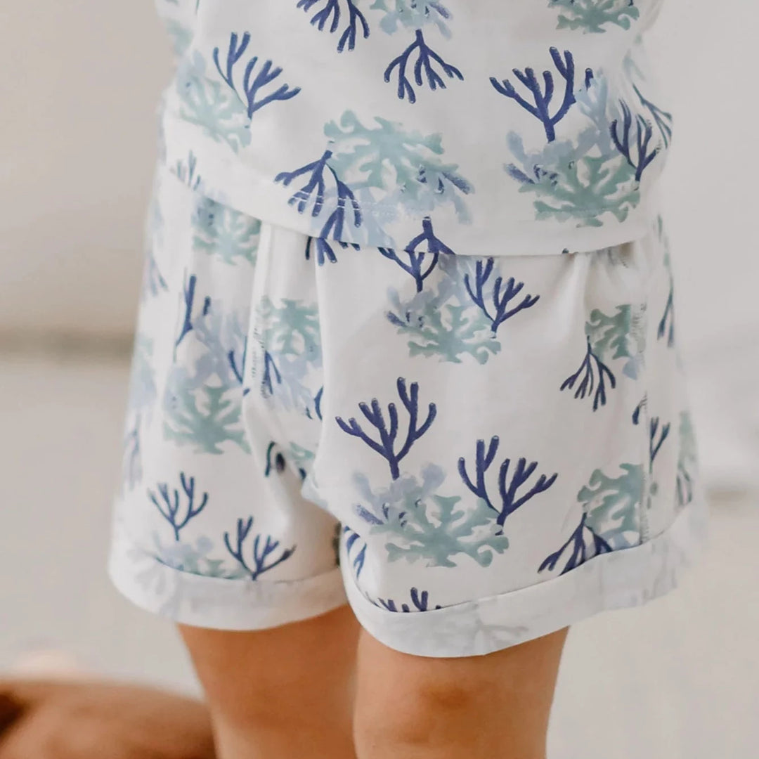 Nest Designs Kids Bamboo Jersey Shorts - Blue Reef