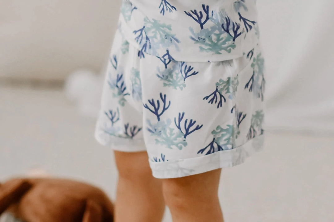 Nest Designs Kids Bamboo Jersey Shorts - Blue Reef