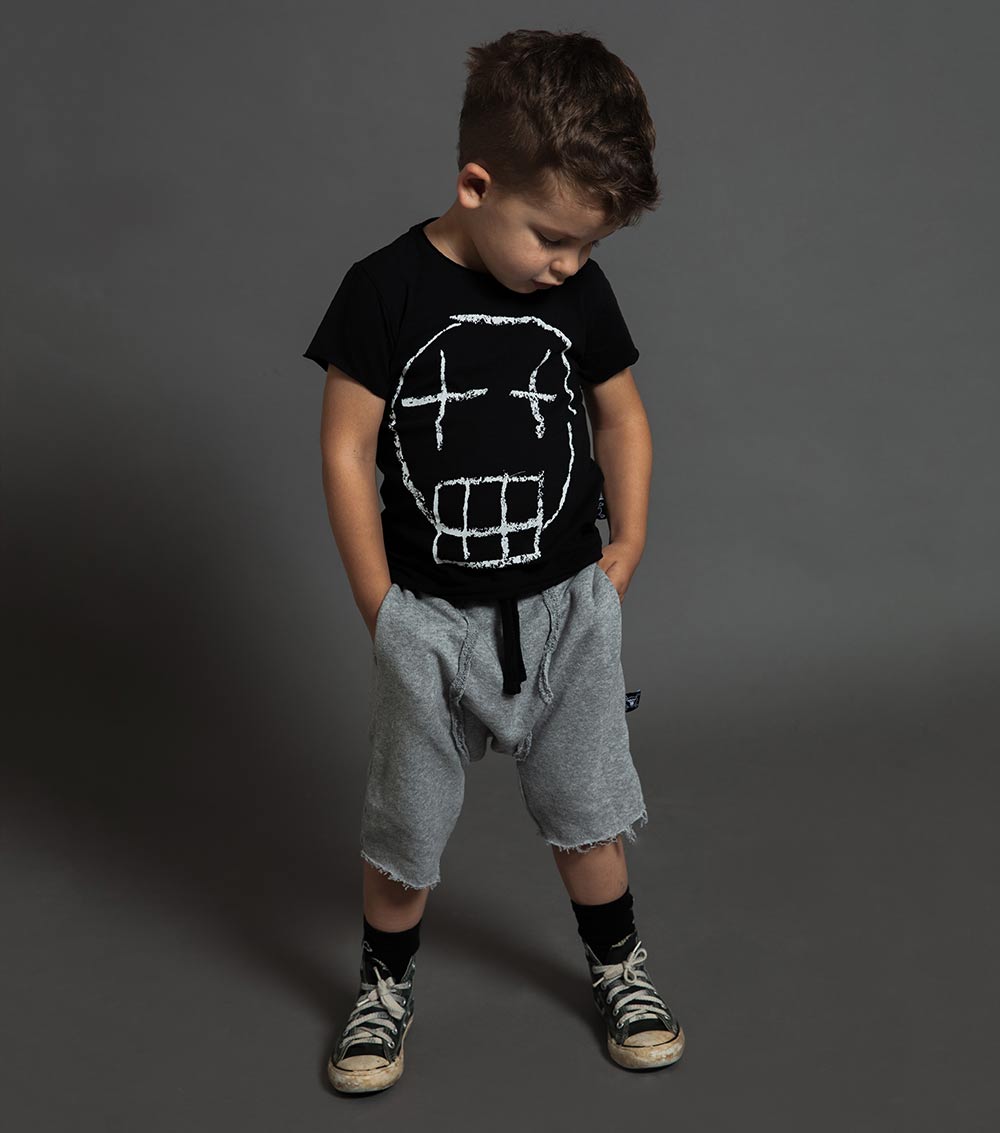 Nununu Kids SKETCH SKULL T-shirt in Black