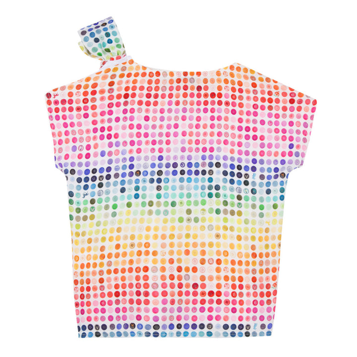 Paul Smith Junior Kids Girl Pixel Rainbow Shoulder Bow Tee