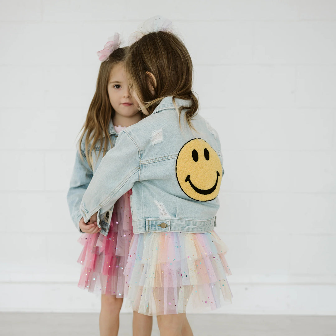 Petite Hailey Kids PATCHED DENIM JACKET - Smile