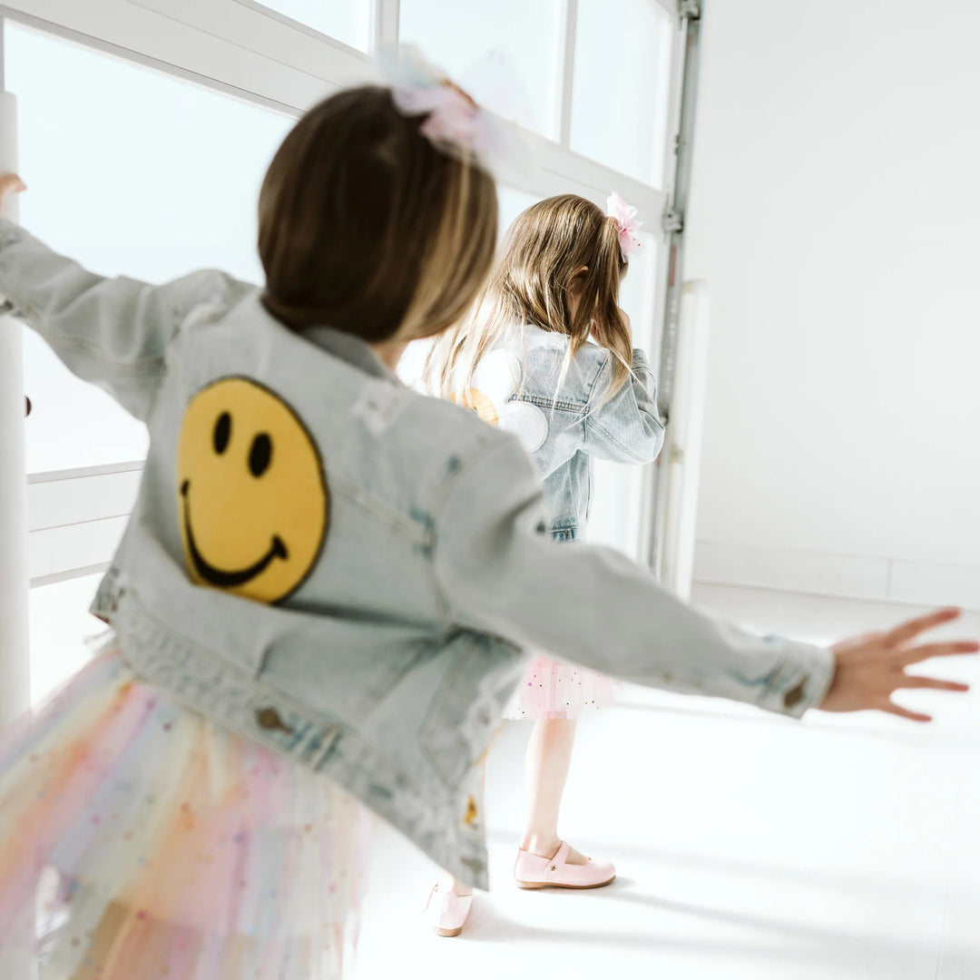 Petite Hailey Kids PATCHED DENIM JACKET - Smile