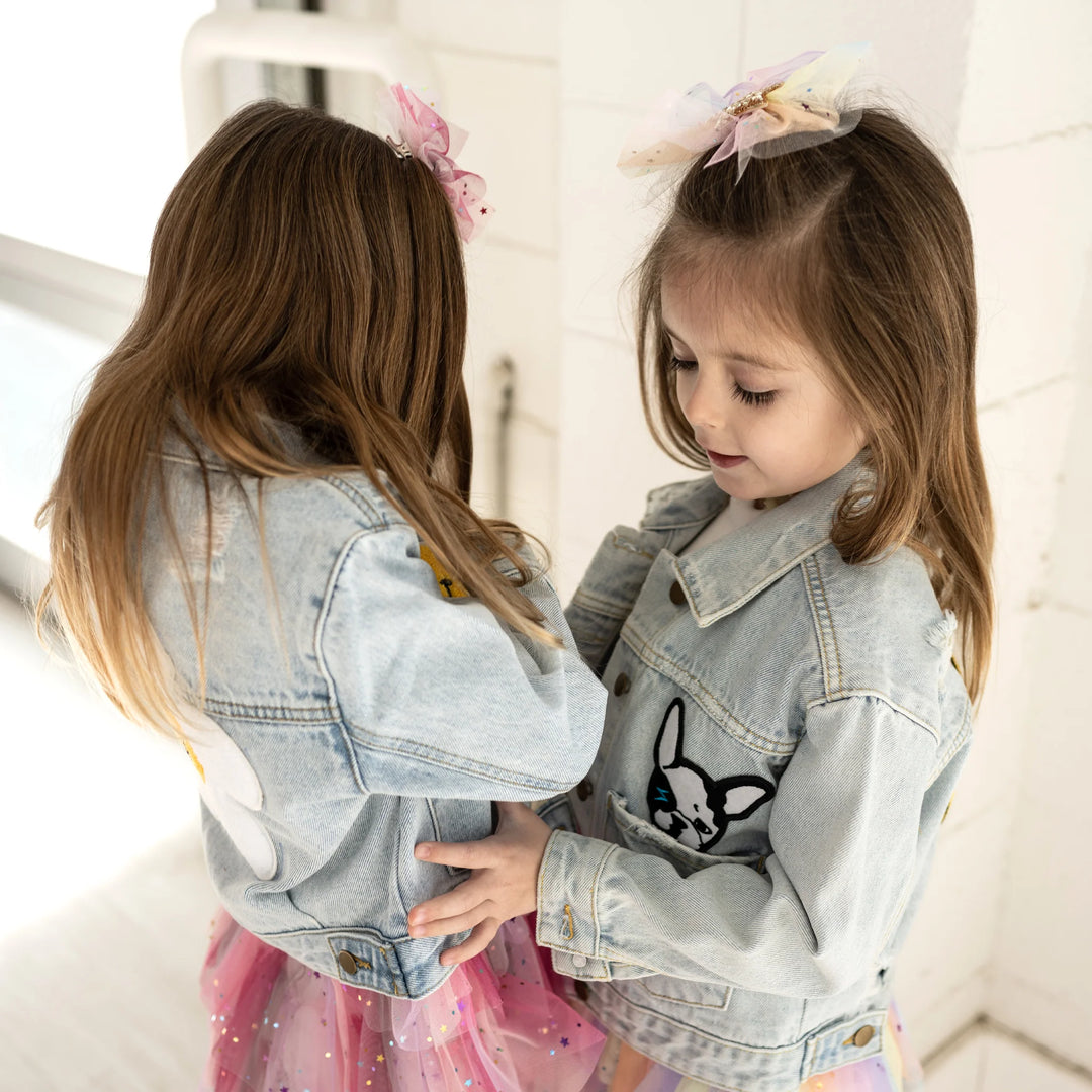 Petite Hailey Kids PATCHED DENIM JACKET - Smile